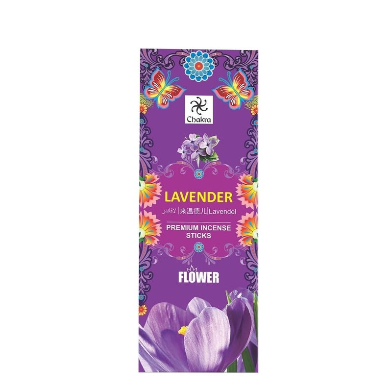 Chakra Lavender Incense Sticks â€“ Pack of 6 (120 Sticks Total) | Natural Hand-Rolled Aromatherapy Sticks for Relaxation, Meditation & Air Purifying - Image 1